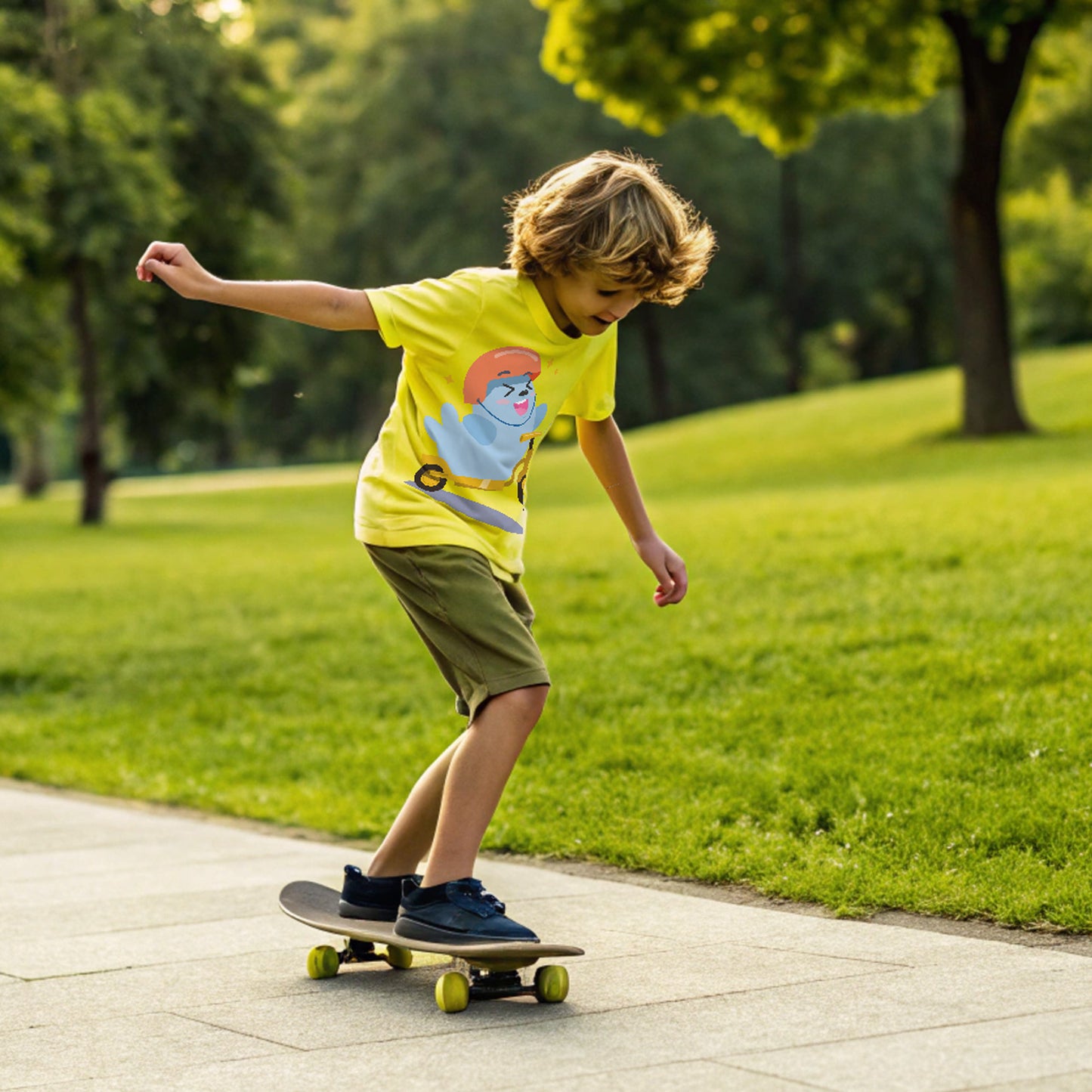 Camiseta de manga corta Smilie en Patinete