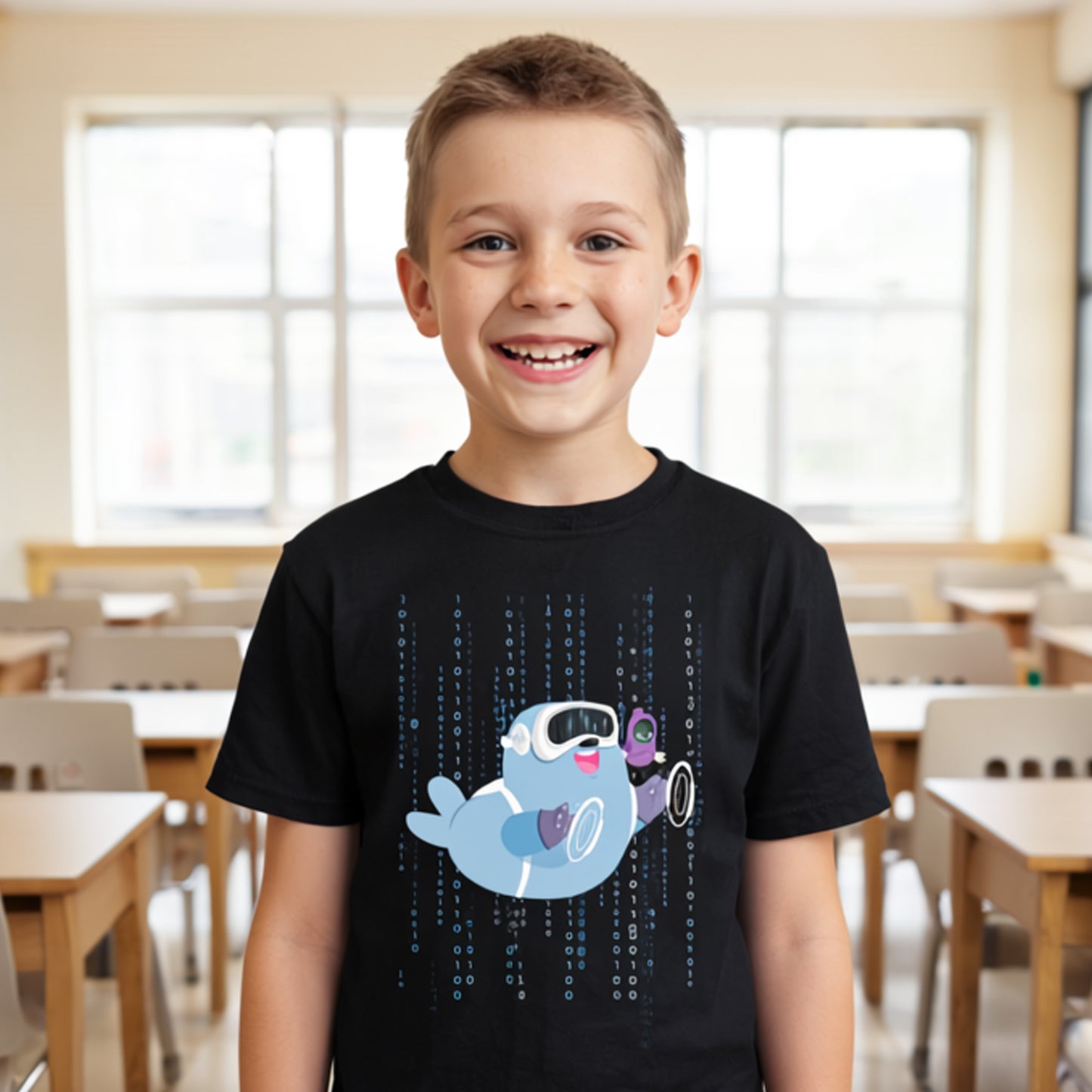 Camiseta de manga corta Smilie Robot