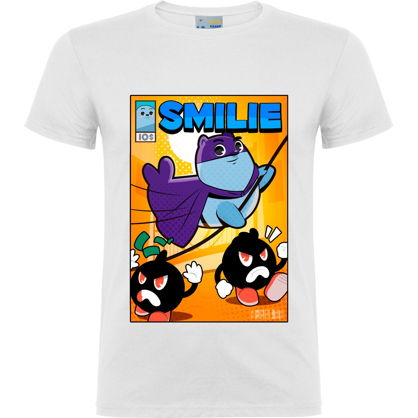 Camiseta de manga corta Batfoca - Smilie superhéroe