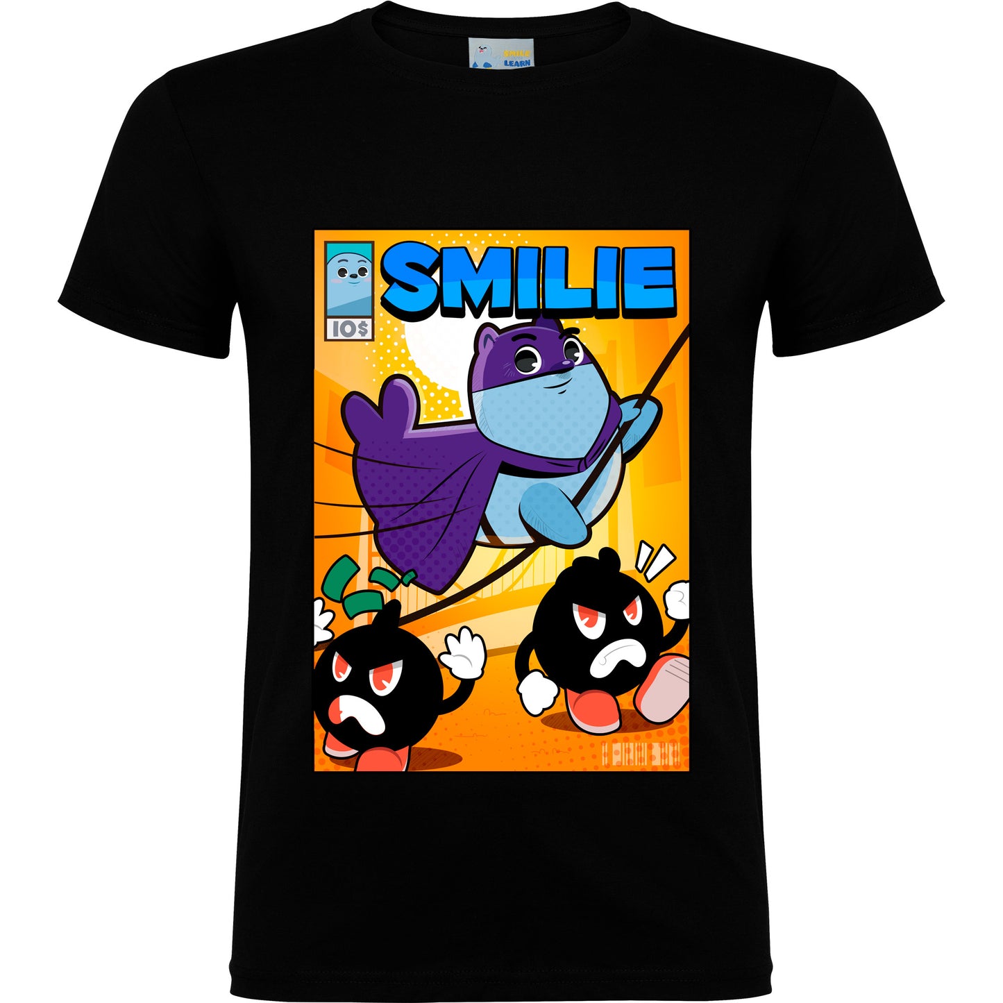 Camiseta de manga corta Batfoca - Smilie superhéroe