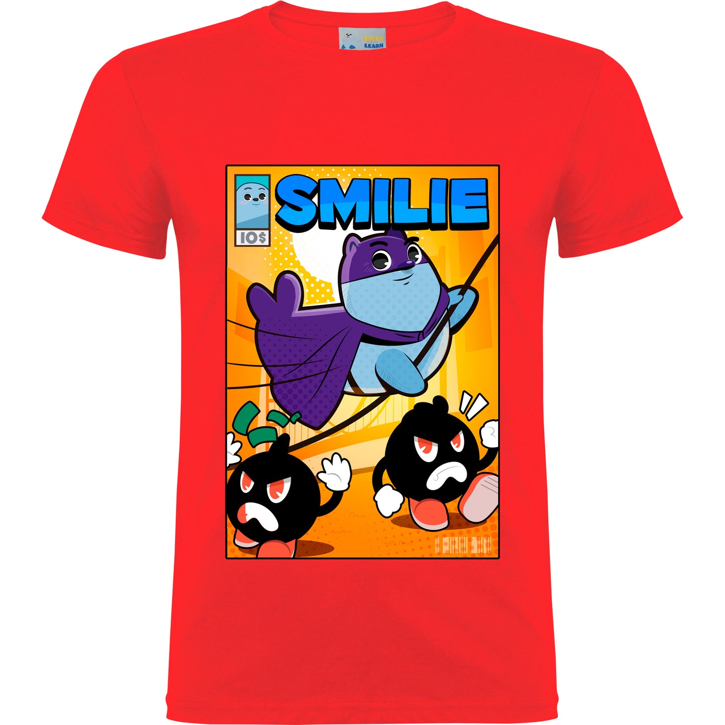 Camiseta de manga corta Batfoca - Smilie superhéroe