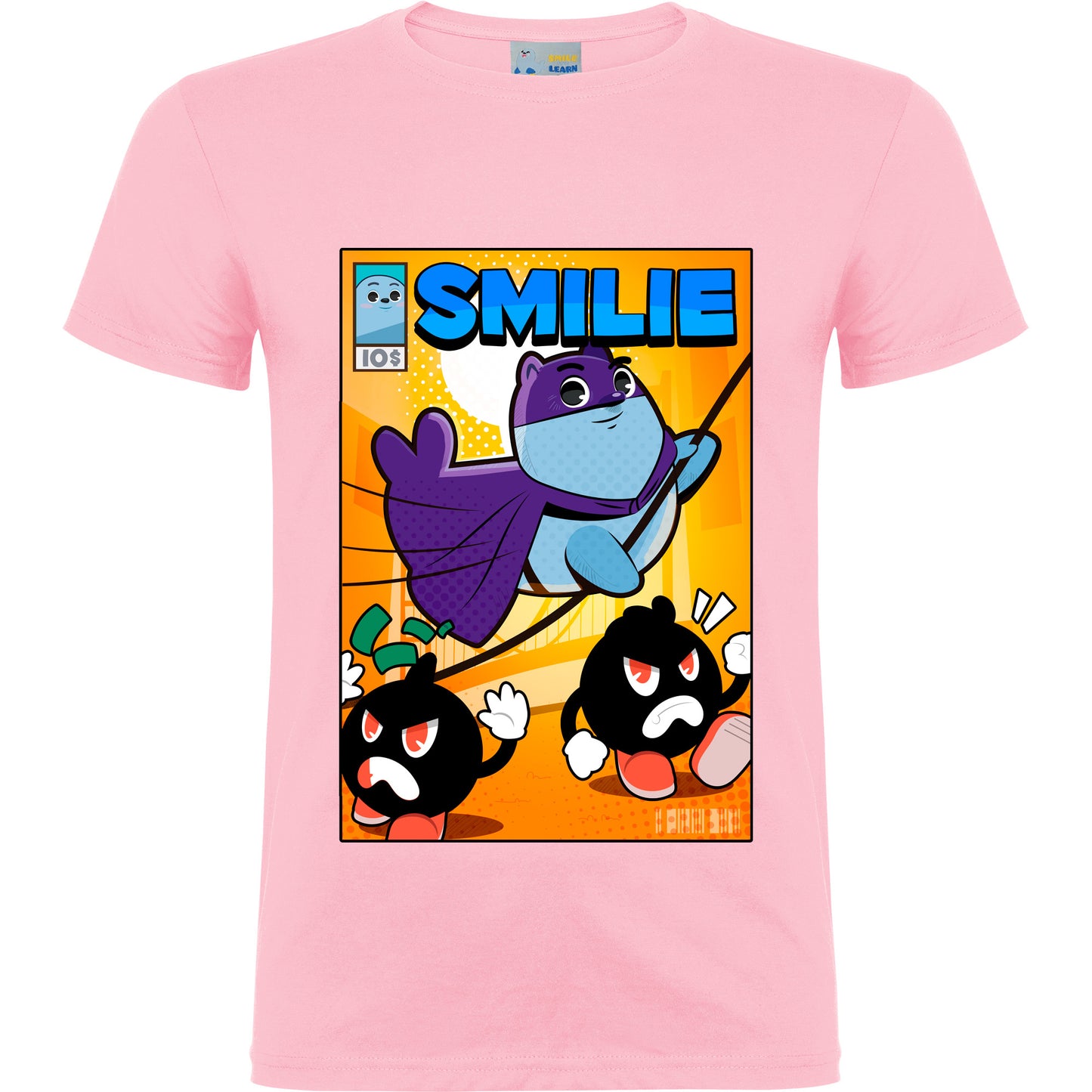 Camiseta de manga corta Batfoca - Smilie superhéroe