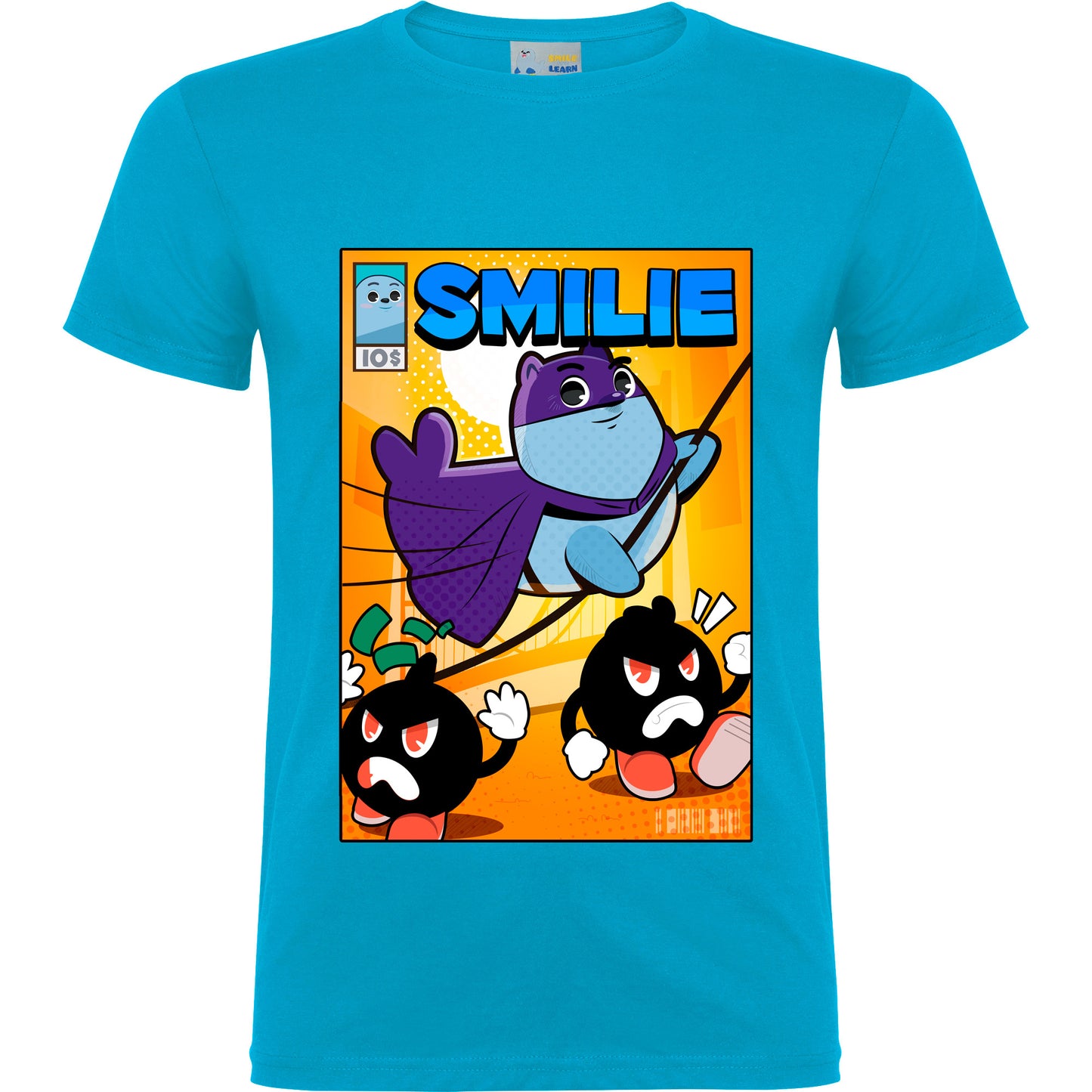 Camiseta de manga corta Batfoca - Smilie superhéroe