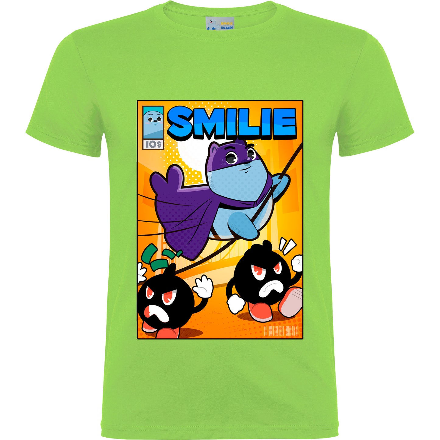 Camiseta de manga corta Batfoca - Smilie superhéroe