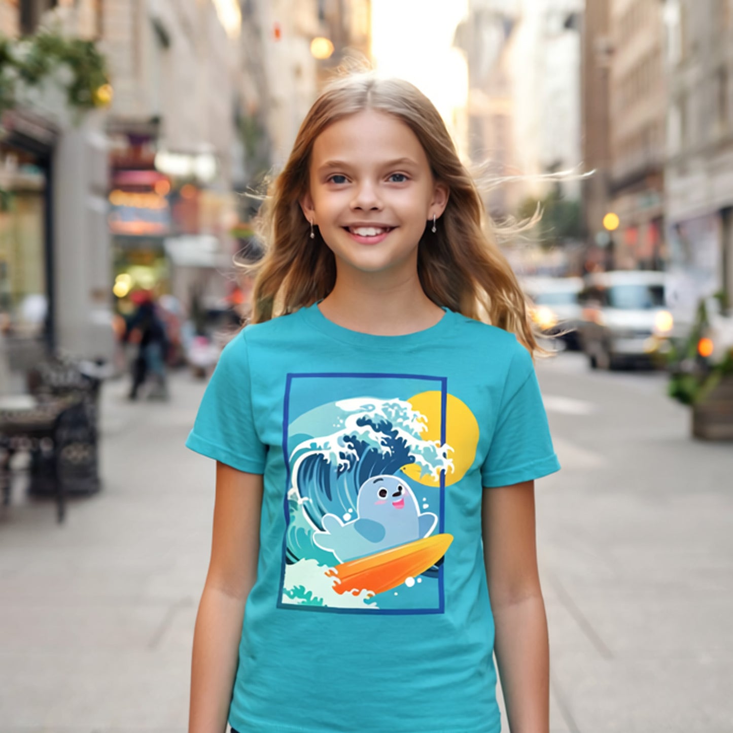 Smilie Surfer Short Sleeve T-Shirt