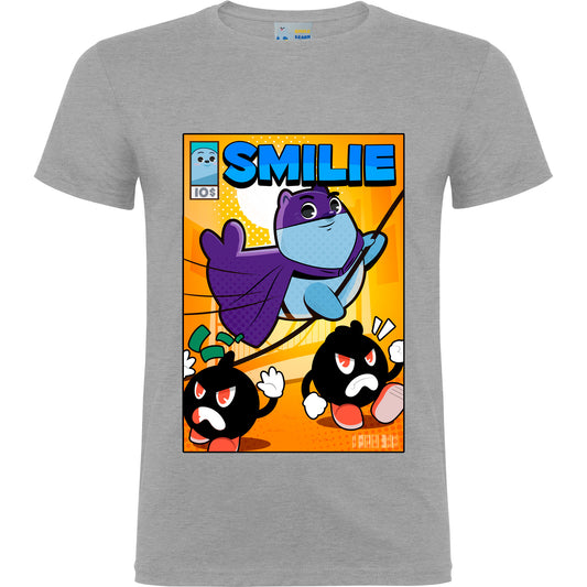 Camiseta de manga corta Batfoca - Smilie superhéroe